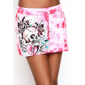 Women's Ed Hardy Skull Heart And Cards Specialty Skirt