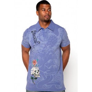 Ed Hardy Polo Shirt Eagle Dagger DBD Enzyme Washed Polo