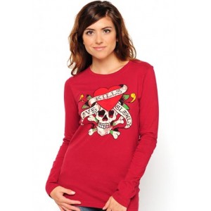 Women's Ed Hardy Love Kills Slowly Basic Tee Red