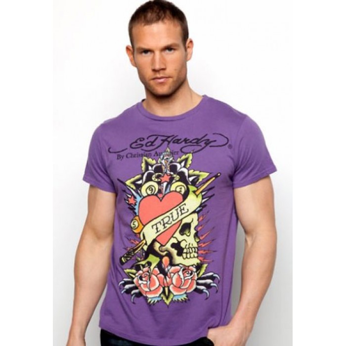 Men's Ed Hardy True Heart Basic Tee purple