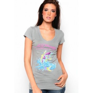 Women's Ed Hardy Koi Basic V-Neck Tunic