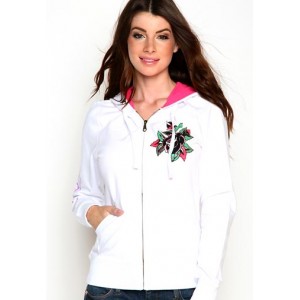 Women's Ed Hardy Black Rose Basic Hoody