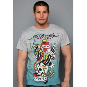 Men's Ed Hardy New York City Dip Dye Tee