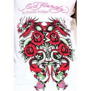 Ed Hardy Dragon Rose Ribbed Tank 02