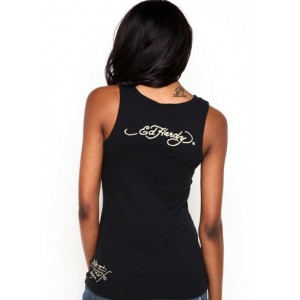 Ed Hardy Dragon Rose Ribbed Tank