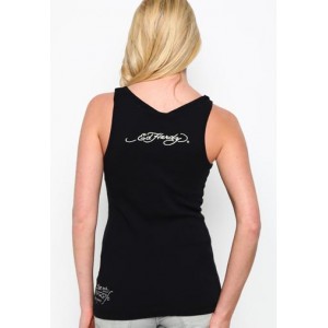 Ed Hardy Peacock Flowers Basic Ribbed Tank Online sale