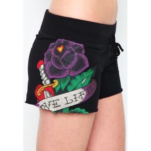 Women's Ed Hardy Love Life Platinum Shorts discount