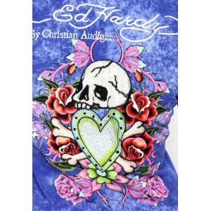 Women's Ed Hardy Skull Love Platinum Spray Hoody