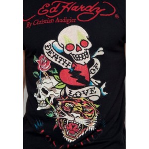 Men's Ed Hardy Death Of Love Platinum Tee