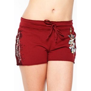 Women's Ed Hardy Pierced Skull Multiprint Lounge Shorts