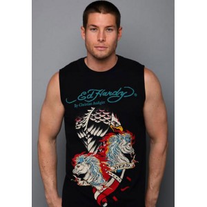 Men's Ed Hardy Eagle USA Basic Muscle Tank black