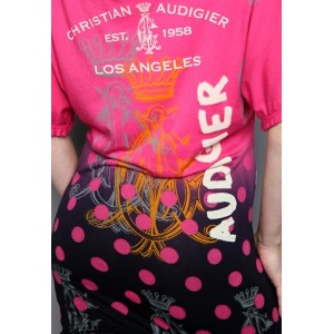 Women's Christian Audigier Sweet Nectar Nature Boatneck Tunic Pink