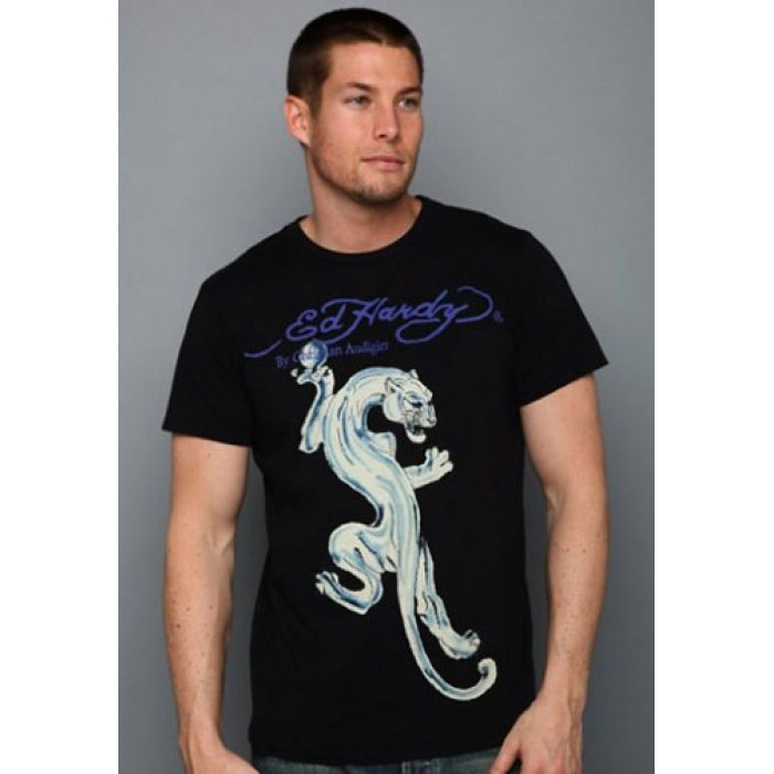 Men's Ed Hardy White Panther Basic Tee