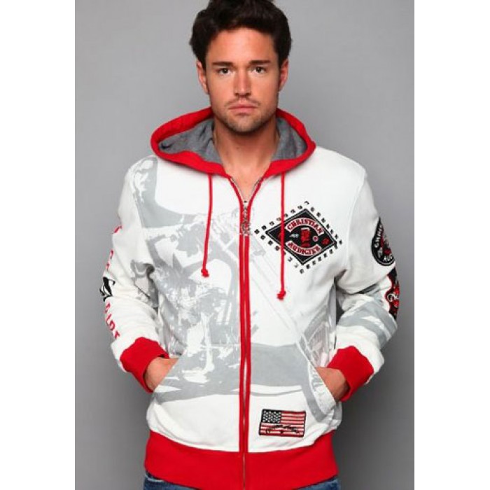 Christian Audigier VIF Parts Specialty Hoody White