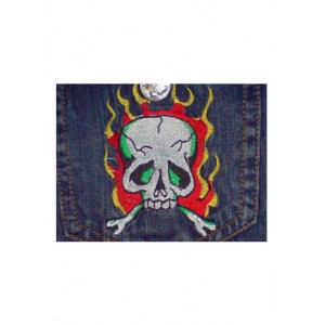 Men's Ed Hardy Framing Skull Denim Straight Leg in Blue