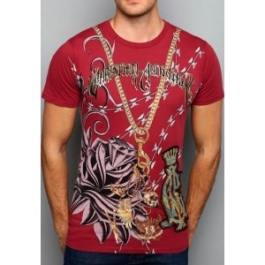 Christian Audigier CA Race Team Studded Tee Red