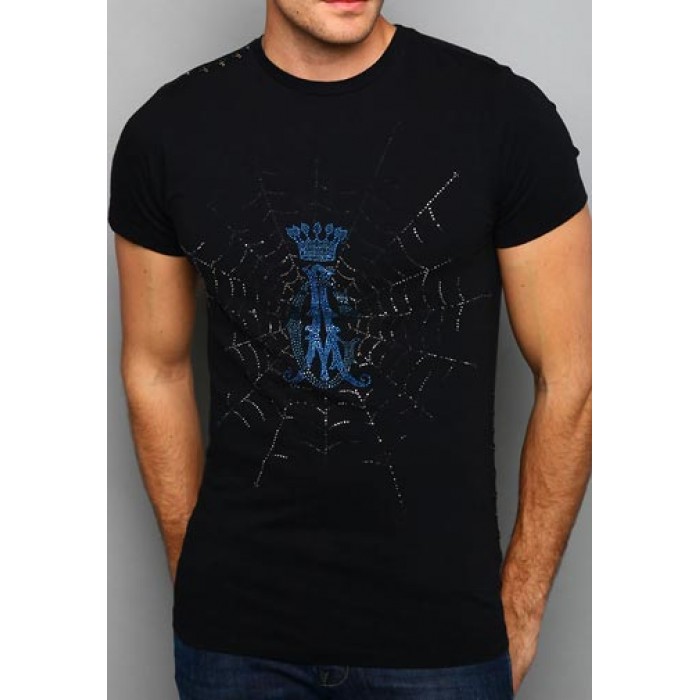 Christian Audigier CA Crest Web Platinum Lux Tee Black