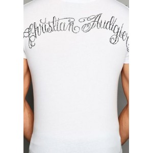 Christian Audigier CA Crest Web Platinum Lux Tee White