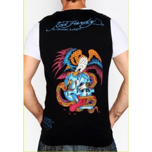 Men's Ed Hardy black combat snake eagle sweater sale