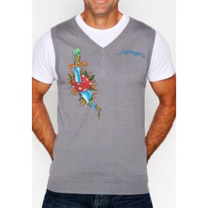 Men's Ed Hardy grey combat snake eagle sweater sale