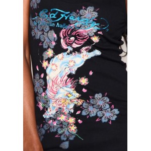 Ed Hardy Flower Dragon Specialty Ribbed Tank