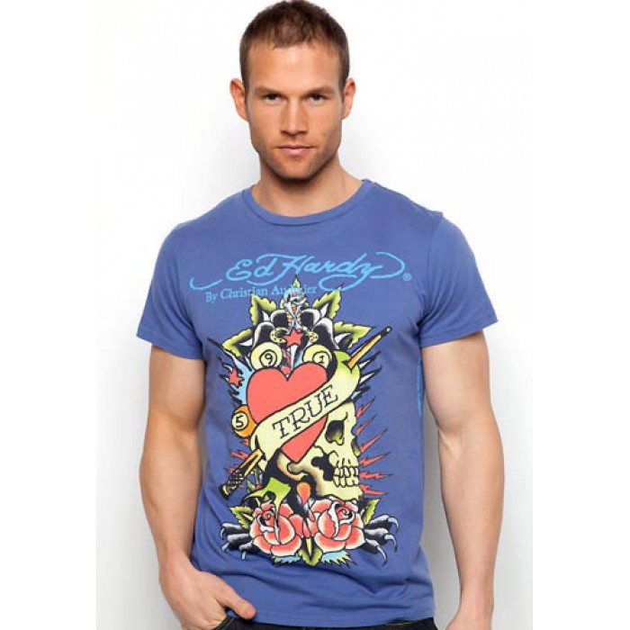 Men's Ed Hardy True Heart Basic Tee blue