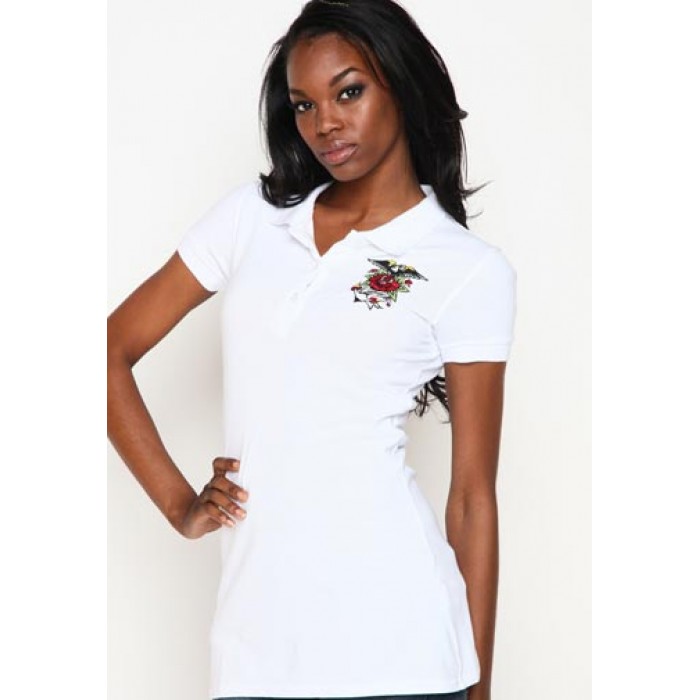 Women's Ed Hardy Anchor Basic Embroidered Polo