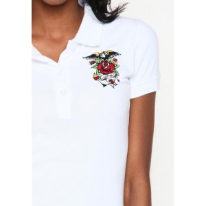 Women's Ed Hardy Anchor Basic Embroidered Polo
