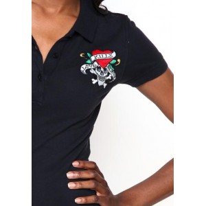 Women's Ed Hardy Love Kills Slowly Basic Embroidered Polo