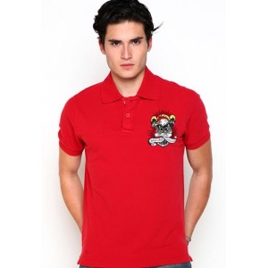 Ed Hardy Polo Shirt Death Before Dishonor Basic Embroidered Polo