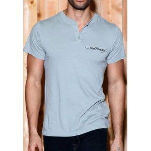 Men's Ed Hardy Death Of Love Tiger Basic Henley olive