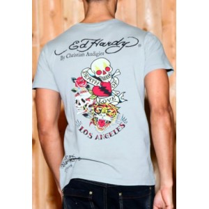 Men's Ed Hardy Death Of Love Tiger Basic Henley olive