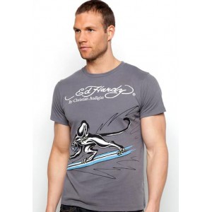 Men's Ed Hardy Surfing Panther Basic Tee charcoal