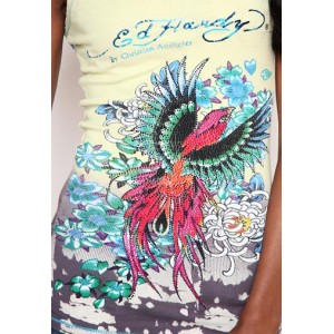 Ed Hardy Hawkback Platinum Dip Dye Ribbed Tank