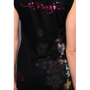 Women's Ed Hardy Spring Bloom Specialty Rayon Roll Up Black