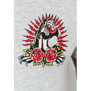 Men's Ed Hardy Panther and Roses Core Basic Embroidered Tee