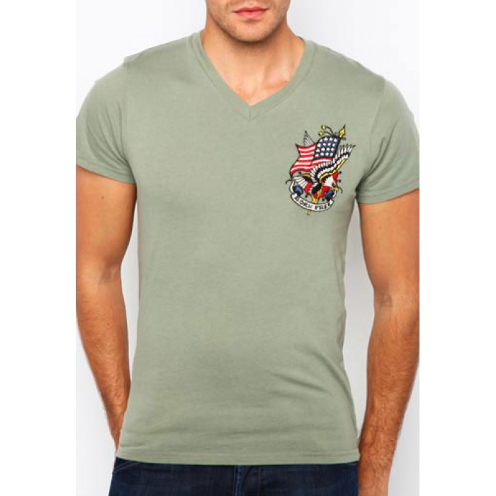 Men's Ed Hardy Born Free Core Basic Embroidered Tee