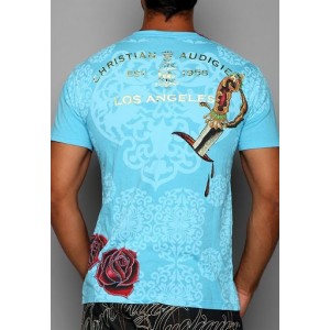 Christian Audigier Old School Specialty Patch Tee Blue