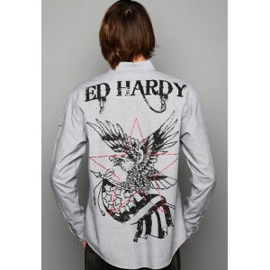 Ed Hardy Polo Shirt U.S.A. Eagle Foil Stitched Shirt