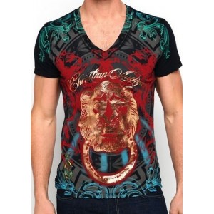 Christian Audigier Patriotic Flight Vintage Platinum Tee Black