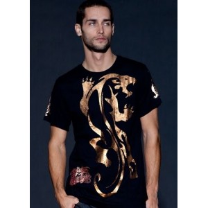 Christian Audigier Freedom Or Death Vintage Platinum Tee Black