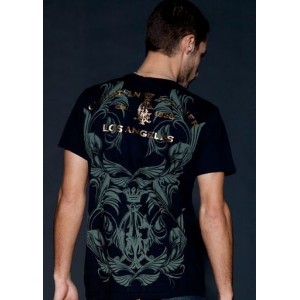 Christian Audigier Cockerel Vintage Platinum Tee Black