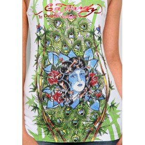 Ed Hardy Beauty Platinum Ribbed Tank