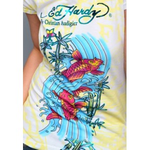 Women's Ed Hardy Two Koi Specialty Foiled Tee