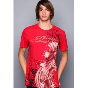 Men's Ed Hardy Two Koi Specialty Tonal Tee