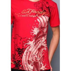 Men's Ed Hardy Two Koi Specialty Tonal Tee