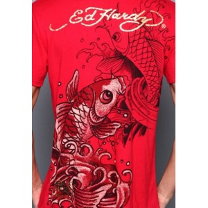 Men's Ed Hardy Two Koi Specialty Tonal Tee