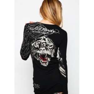 Women's Ed Hardy Pretty Bird Rose Platinum Tee Taupe