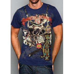 Christian Audigier V8 Speed Studded Double Sleeve Tee