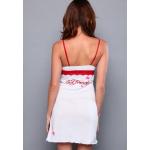 Women's Ed Hardy Dotted Halter Dress in White